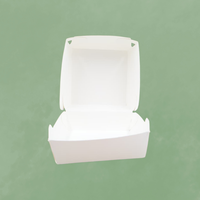 Boîte à hamburger portable haut de gamme éco-responsable, en papier biodégradable, matériaux de qualité alimentaire, matériaux recyclés, doublure en éponge, réutilisable