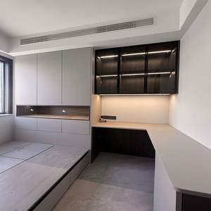 Ensemble de chambre à coucher en bois sur mesure, lit tatami, style moderne minimaliste - Product Image 2