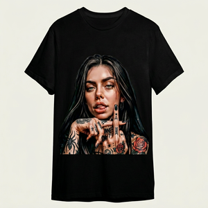 Camiseta con Diseño Personalizado, Estampado Frontal, 100% Algodón, Cuello Redondo, Corte Holgado, Talla Grande, Manga Corta, con Letras, 300g, Transpirable, Casual - Product Image 1