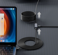 Câble d'extension USB Type C actif de 5 m avec amplificateur de signal, faible latence, transmission longue distance 5 Gbps, câble de liaison personnalisé pour PC