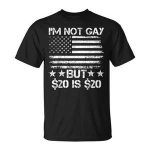 No soy gay, pero la camiseta con meme de la bandera estadounidense de $20 para hombre vale $20. - Product Image 1
