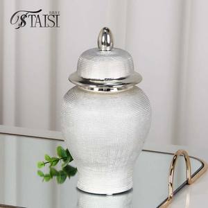 J180y छोटे सिरेमिक पीले अदरक जार आधुनिक मिनी अदरक जार आभूषण टेबलटॉप वेस होटल सजावटी सिरेमिक के लिए - Product Image 3