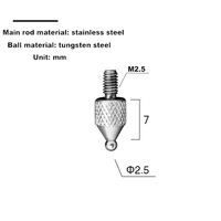 M2.5/ # Sonde de mesure interne à engrenage sphérique en carbure de tungstène 4-48UNF, haute précision 0,001, stylet à valeur M blanc