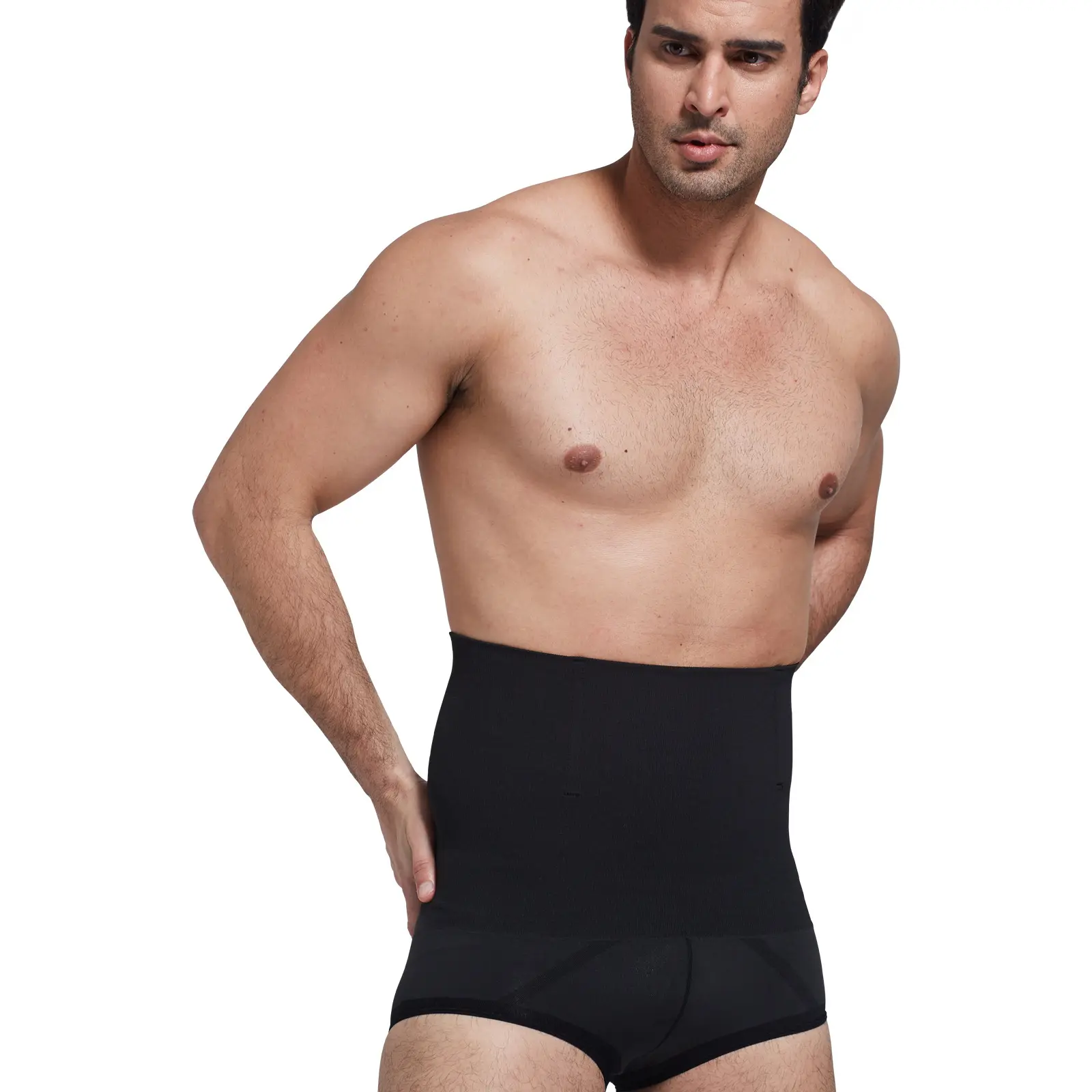 Bamboo Charcoal Breathable Fabric Tummy Control Shaper High Waist Belly Girdle Men's Briefs Seamless Comfortable Shapewear