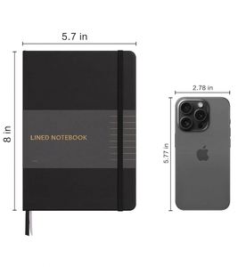 High Quality Hardcover A5 Daily Planner <b>Lined</b> Leather Journal <b>Notebook</b> with 100GSM Thick Paper Thread Sewn 80 Sheets - Product Image 2