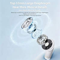 Écouteurs sans fil confortables à clipser et semi-intra-auriculaires pour couple (deux paires) avec affichage de la batterie et design texturé en cuir