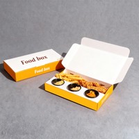 Boîtes alimentaires jetables personnalisées avec logo, boîtes à emporter pour la restauration rapide, boîtes en papier pour poulet frit avec compartiment pour sauce.