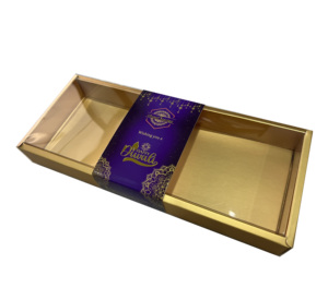 Imee biểu tượng tùy chỉnh rõ ràng Nắp sang trọng vàng đỏ Diwali Snack sô cô la mithai laddoo kẹo bao bì hộp bên ủng hộ hộp với tay áo - Product Image 3