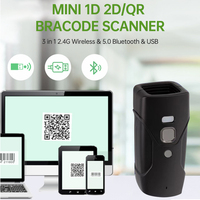 Scanner de codes-barres 2D BT léger et portable de taille mini peut se connecter à un téléphone portable/tablette/PC compatible IOS/Android/Windows