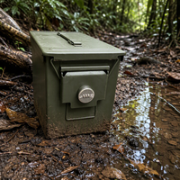 Boîte à munitions ronde avec serrure à combinaison, étanche, portable, durable, grande capacité, pour le stockage sécurisé des munitions