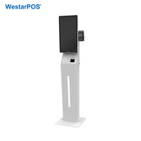 WestarPOS CRS001 Kiosco de Autoservicio de 24 Pulgadas con Base para Piso, Color Blanco, J6412, 8GB, 256GB