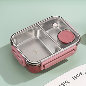 Lonchera Aislada de Acero Inoxidable, Apta para Microondas, con Compartimentos, para Estudiantes y Trabajadores de Oficina - Product Image 6