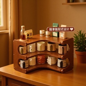 Corner desktop <b>shelf</b>, multi-layer storage <b>rack</b> for kitchen, household daily necessities, department store items, and home goods. - Product Image 1
