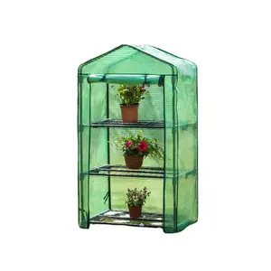 Serra da giardino portatile Mini serra verde con porta con cerniera per uso interno ed esterno copertura in PVC trasparente