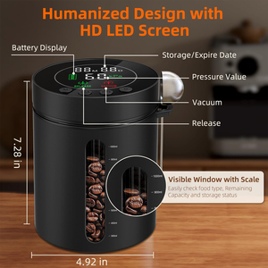 Rechargeable <b>Vacuum</b> Coffee Canister, Automatic Electric Airtight Food Storage <b>Container</b> with LED Display & Smart Pressure Sensor - Product Image 5