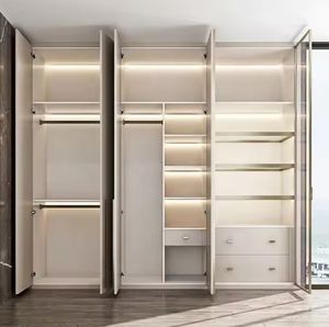 Fabricant de premier plan, armoire de rangement pour vêtements en verre de style luxueux, armoire moderne en mélamine, chambre à coucher, dressing sur mesure - Product Image 2