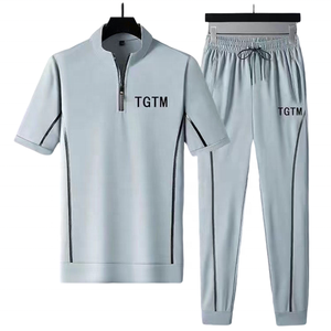 Set da <span class=keywords><strong>uomo</strong></span> tuta estiva t-shirt e pantaloni sottili mantieni fresco l'<span class=keywords><strong>abbigliamento</strong></span> da <span class=keywords><strong>uomo</strong></span> - Product Image 1
