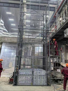 Ascenseur de fret électrique de sécurité à structure en acier durable pour intérieur et <span class=keywords><strong>extérieur</strong></span>, avec rail de guidage, prix d'usine, pour centre logistique - Product Image 5