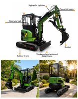 Mini-excavatrice de fabrication chinoise avec moteur/pompe Eaton, pour ferme et ranch, 2 tonnes, 1 tonne, 1,7 tonne, nouvelle excavatrice