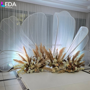 LEDA Hot Selling Fashionable Party Event Decor Supplies White LED Metal Flower Arch <b>Frame</b> for <b>Wedding</b> - Product Image 3