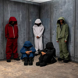 Custom Zipper <strong>Nylon</strong> <strong>Jogger</strong> Baggy Running Soft Shell Track Suit Jacket and <strong>Jogger</strong> Pant Set Waterproof Windbreaker Tracksuits Men - Product Image 1