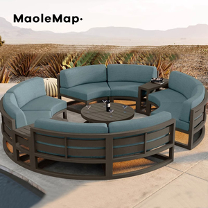 Conjunto de muebles <span class=keywords><strong>para</strong></span> Hotel y Patio, sillas de restaurante, jardín nórdico moderno, exterior, cafetería, piscina, bistró, terraza, sofá de 2 plazas de lujo de aluminio - Product Image 2