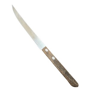 Steak Knife Wooden Handle Stainless Steel 11.5 Cm Blade 21.5 Cm Total Length Picnic Outdoor Use - Product Image 1