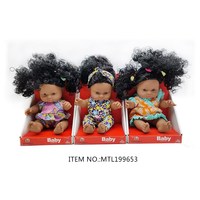 Adorables Muñecas de Silicona de 8 Pulgadas, Muñecas Africanas Realistas de Vinilo, Muñecas Negras Americanas Reborn, Juguetes para Niños