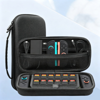 Étui de rangement EVA pour console de jeu Switch, personnalisé OEM, grande capacité, emplacements pour cartes de jeu, fixation par ruban adhésif, protection de voyage