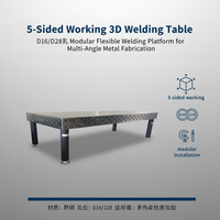 Table de soudage 3D multi-faces, établi modulaire à accès cinq côtés, plateforme en acier robuste
