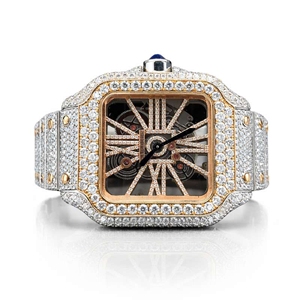 Reloj Unisex de Lujo de 41 mm, Cuadrado, de Aleación, de Alta Calidad, con Diseño Moderno, Diamante Moissanite, Oro Blanco, Fabricante Indio, Movimiento Eta - Product Image 2