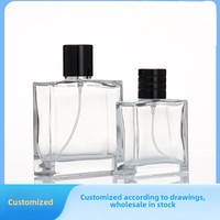 Flacon de parfum vide haut de gamme en verre plat carré, imprimé sérigraphié, avec pulvérisateur, mini-échantillon rechargeable, modèle XF-12-13
