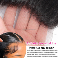 13x4 cheveux raides hd dentelle transparente frontale longue os droite naturelle droite Hd 100% toupet de cheveux humains bruts