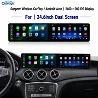 Écran double 24,6 pouces pour voiture, lecteur multimédia pour Mercedes Benz ML-Class W163 W164, Snapdragon 665, 2400x900 IPS, GPS sans fil, aide au recul