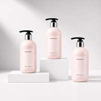 Grande bouteille de shampoing blanche en HDPE de 500 ml (17 oz) avec pompe à lotion noire, écologique, rechargeable, vide, distributeur de gel douche en plastique