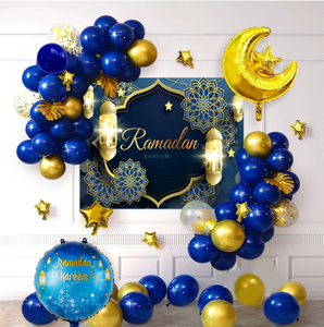 بالونات عيد مبارك، خلفية رمضان كريم، زينة إسلامية، طقم قوس بالونات للحفلات - Product Image 1
