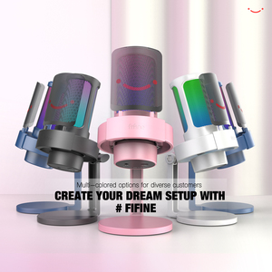 Microphone de jeu professionnel <span class=keywords><strong>Fifine</strong></span> <span class=keywords><strong>A8</strong></span> RGB rose USB à condensateur pour diffusion en direct, enregistrement en studio et enseignement - Product Image 2