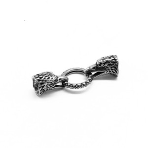 yunnique Eagle Head <b>Spacer</b> Beads Stainless Steel Ring For Bracelet Making Punk Style Jewelry Findings Components - Product Image 1