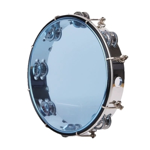 Tambourin transparent réglable de 10 pouces, tambourin à main avec grelots métalliques, jouet de percussion pour enfants - Product Image 1