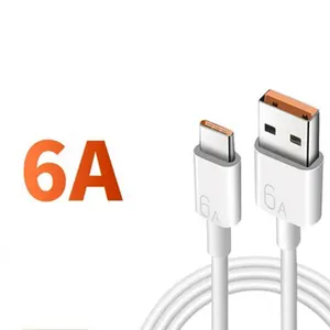 6A nhanh chóng sạc USB-C Cáp dữ liệu 1m 2m Điện thoại di động sạc cáp Type-C 6A sạc cáp dữ liệu cho HuaWei cho iPhone