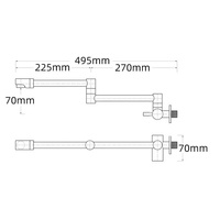 Robinet de cuisine mural moderne en acier inoxydable, pliable, avec bras télescopique pivotant, simple eau froide, anti-éclaboussures, avec cartouche céramique latérale 1