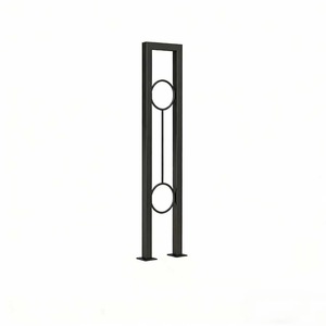 Rampe d'escalier intérieure trapézoïdale en fer noir, style minimaliste moderne, durable et sécurisée - Product Image 1