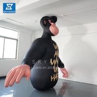 Gorille noir gonflable géant, orang-outan, singe, sculpture gonflable de dessin animé, personnalisation de mascotte gonflable