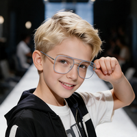 Monture de lunettes pour enfants en fil métallique RY6659, double pont, forme carrée, pour garçons et filles, colorée, optique, vente en gros