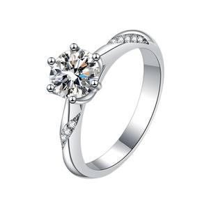 Bague Couronne Psychic Moissanite 50 Points/1/2/3 Carats Argent Sterling S925 Plaqué Blanc Vente Chaude Transfrontalière pour Femmes - Product Image 1