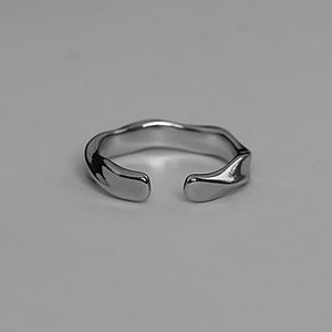 Bague d'ouverture en acier inoxydable, tendance, pour homme et femme, <span class=keywords><strong>couple</strong></span>, anniversaire, mariage, cadeau haut de gamme, design de niche, ne se décolore pas - Product Image 4