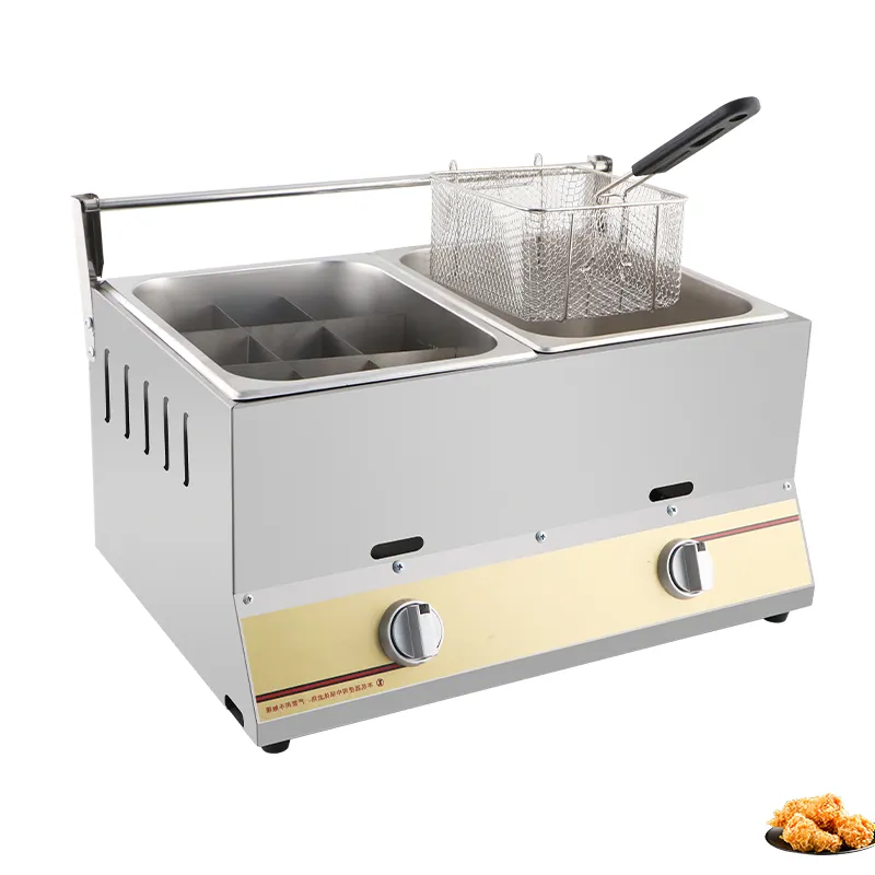 Factory Supply Double Tank Countertop Propane Lpg/gas Fryer Deep Table Top Fryer Equipment