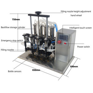 Mesin Pengisi Vakum Cairan untuk Botol Kaca Kecil dengan 4 Nozel untuk Jus, Toner Kecantikan, Minyak Kosmetik, Parfum - Product Image 2