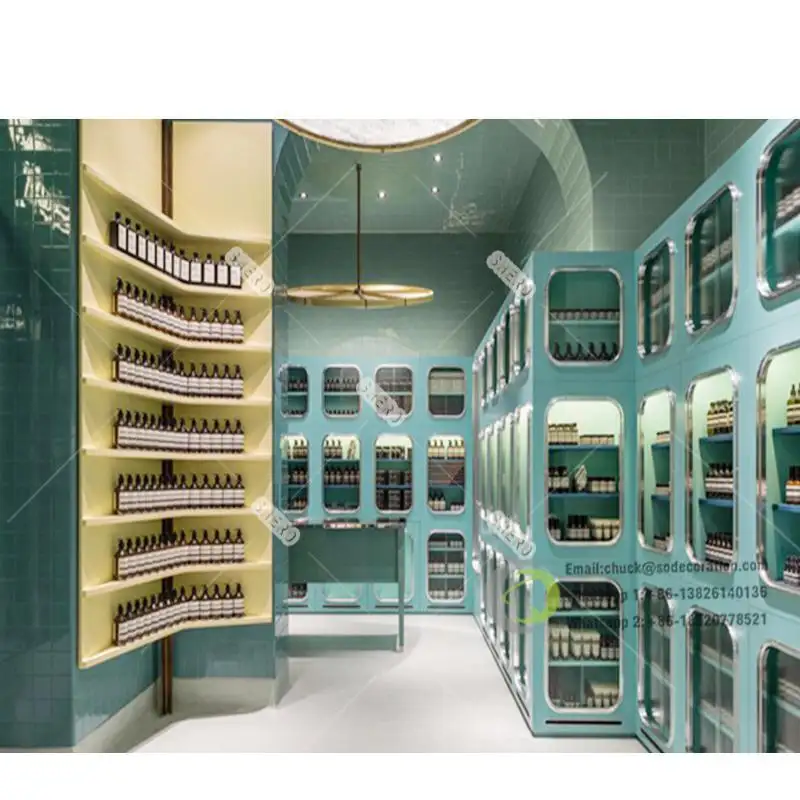 Muebles de estanterías de Farmacia de alta calidad para diseño de interiores de farmacia para la venta estante de exhibición