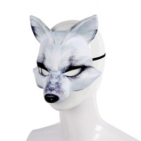 Masque de renard blanc en EVA imprimé pour la fête du Poisson d'avril, Halloween, carnaval, accessoires de fête, Wish AliExpress
